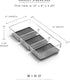 BINO | 3-Section Plastic Drawer Organizer Bin, Grey - 2 Pack | THE ARTISAN+ | Multi-Purpose | Soft-Grip Lining and Non-Slip Rubber Feet | Durable | BPA-Free | Desk Drawer Organizer | Vanity Organizer