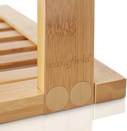 Casafield 3-Tier Bamboo Corner Shelf, Kitchen Cabinet and Countertop Storage Organizer