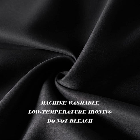 TOAVA DECO Black Curtains for Bedroom 2 Panels Grommet Top Blackout Thermal Insulated Room Darkening Curtains Panels for Bathroom 52 Inch Width x 45 Inch Length