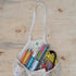 Organic Cotton Mesh Tote Bags Reusable Mesh Grocery Bags - Reusable Shopping Bags for Groceries - French Market Bag - Fish Net Farmers Market Bag - Mesh Produce, Vegetable & Grocery Bags (3 Bags)
