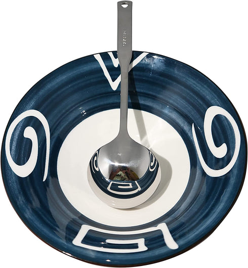 NAJMECHOY 2 Pieces Slotted Spoon and Soup Spoon 304 Stainless Steel Thicken , Serving Spoons, Mirror Finish