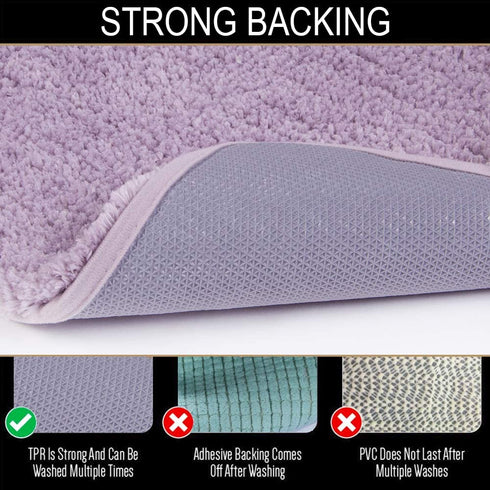 Walensee Bath Rug for Bathroom Non Slip Bathroom Mat (20 x 32, Lavender) Water Absorbent Soft Microfiber Shaggy Bathroom Rug Machine Washable Bath Mat for Bathroom Thick Plush Shower Mat