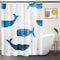 Feagar Fabric Shower Curtain for Bathroom, Blue Cute Whale Shower Stall Curtain with 12 Reinforced Grommets and Hooks, Weighted Hem, Waterproof, Machine Washable, Kids Bathtub Hotel Decor, 72"W x 72"H