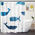 Feagar Fabric Shower Curtain for Bathroom, Blue Cute Whale Shower Stall Curtain with 12 Reinforced Grommets and Hooks, Weighted Hem, Waterproof, Machine Washable, Kids Bathtub Hotel Decor, 72"W x 72"H