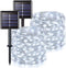 JMEXSUSS 2 Pack 200 LED Solar Fairy Lights Outdoor Waterproof, 66ft White Solar Lights with 8 Modes, Copper Wire Solar String Lights for Tree Garden Yard Patio Wedding Party Christmas Decoration