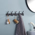 KES Wall Coat Hook Rack with 5 Robe Hooks Heavy Duty Towel Hanger Stainless Steel Matte Black, AH203H5-BK