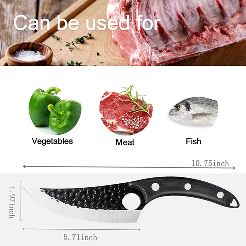 Belnk Butcher Knife 6-Inch High Carbon Stainless Steel Kitchen Chef Knives with Sheath and Gift Box Vking Knife Fillet Meat Cleaver Knives for Home, Camping, BBQ