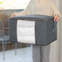DOKEHOM 3-Pieces 90L Large Clothes Storage Bag Organizer with Reinforced Handle for Comforters, Blankets, Bedding, Collapsible Under Bed Storage (Grey)