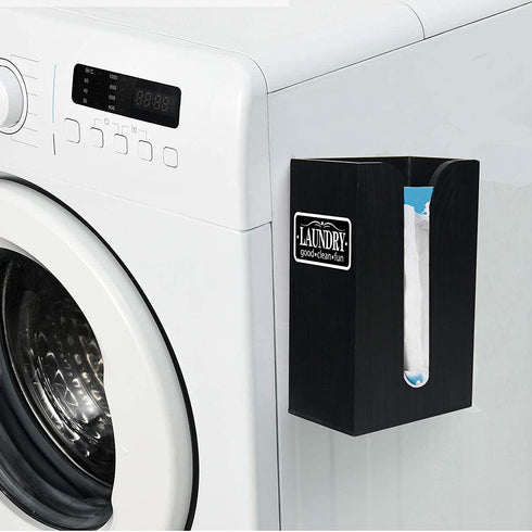 UCUDI Dryer Sheet Dispenser Magnetic Laundry Softener Sheets Holder Cover Box Storage for Laundry Room Sign Wall Art Decor Black