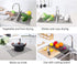17.7" x 15.5" Large Dish Drying Rack, Attom Tech Home Roll Up Dish Racks Multipurpose Foldable Stainless Steel Over Sink Kitchen Drainer Rack for Cups Fruits Vegetables