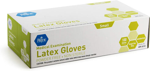 Medpride Medical Examination Latex Gloves| 5 mil Thick, Powder-Free, Non-Sterile, Heavy Duty Exam Gloves