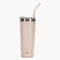 Nayad 22 oz Stainless Steel Vacuum Insulated Thermos Tumbler, Automotive Cup Holder Compatible Travel Coffee Mug Water Bottle with Straw and Lid for Iced Cold/Hot Drinks (Sand)