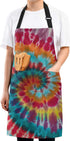 ALAZA Funny Apron with 2 Pockets for Women Men Colorful Tie Dye Traditional Swirl Adjustable Garden Bib