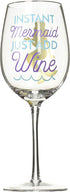Pavilion Gift Company Girl-Instant Mermaid Just Add Wine-12 oz 12 oz Crystal Wine Glass, Teal