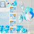 Baby Clear Boxes 4 pcs 12" by Serene Selection, 40 Balloons Included, for Boy or Girl BabyShower, Gender Reveal Party Supplies, Blocks with Letters for Baby Shower, Backdrop Block Party Decorations