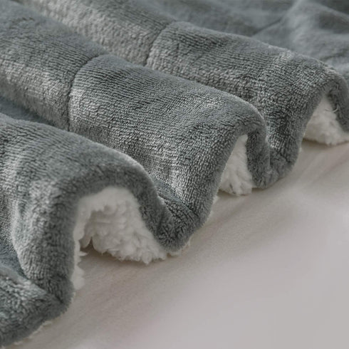 BEDELITE Sherpa Fleece Blanket Grey Throw Blanket for Couch & Bed- 480GSM Thick Warm Winter Blankets, Super Soft & Cozy Fuzzy Blanket (50" X 60")