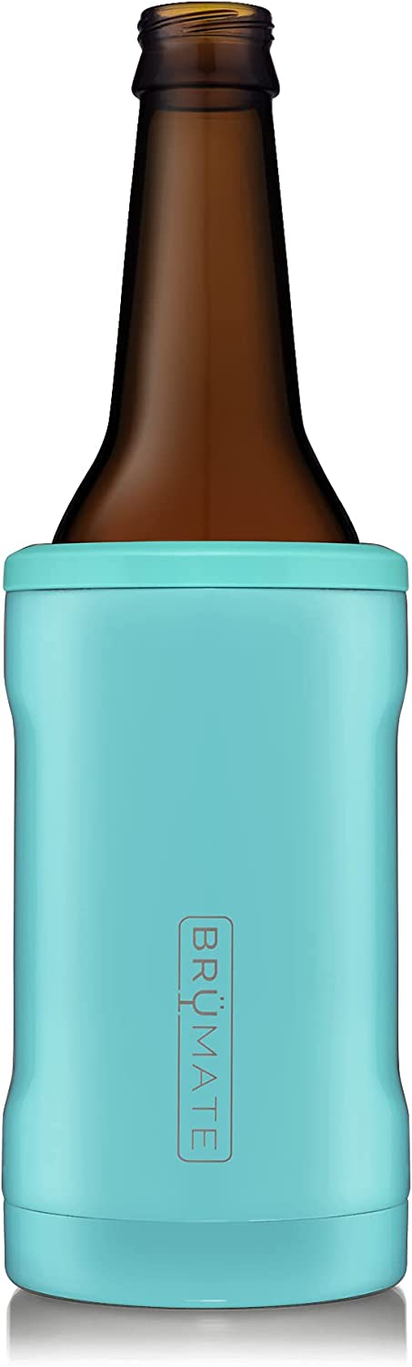 BrüMate Hopsulator BOTT'L - Insulated Beer Bottle Cooler for 12 Oz Bottles - Double-walled Stainless Steel - Perfect for Travel & Keeping Drinks Cold Outdoors (Aqua)