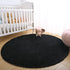 Chicrug Fluffy Round Area Rugs for Girls Bedroom, 4x4 Feet Shaggy Circle Area Rug for Living Room, Soft Fuzzy Carpets for Princess Room, Cute Rug Kids Circular Playmats for Baby Nursery Home, Black