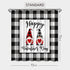 Valentines Day Gnomes Shower Curtain Buffalo Plaid on Black White Grey Farmhouse Check Background Happy Valentines Day Fabric Shower Curtains for Bathroom Waterproof, 72" x 72"