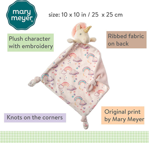 Mary Meyer Little Knottie Lovey Security Blanket, 10 x 10-Inches, Unicorn