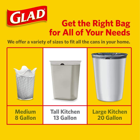 Glad Tall Kitchen Drawstring Trash Bags - OdorShield 13 Gallon Grey Trash Bag, Febreze Citrus and Zest - 40 Count