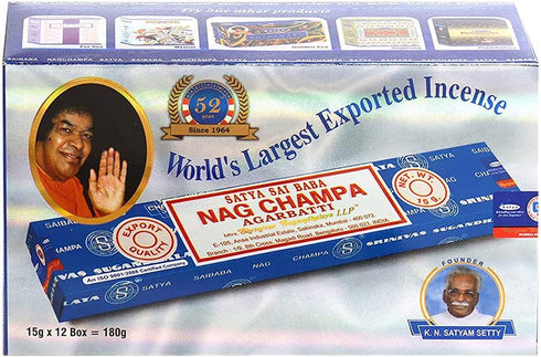 Nag Champa Incense Sticks 15g x 12 And Incense Stick Holder Bundle Insence Insense Satya Incense