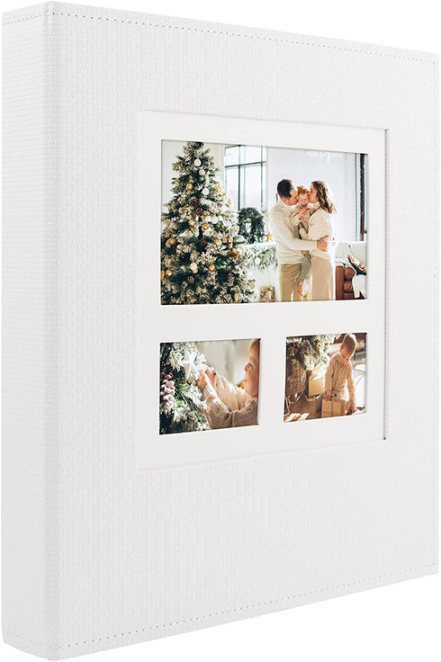 Golden State Art, Photo Album for 600 4x6 Photos Leather Cover Extra Large Capacity for Family Wedding Anniversary Baby Vacation (White)