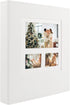 Golden State Art, Photo Album for 600 4x6 Photos Leather Cover Extra Large Capacity for Family Wedding Anniversary Baby Vacation (White)