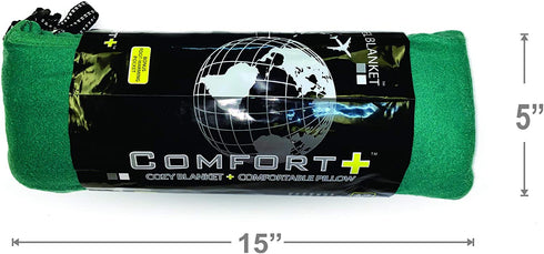 ComfortPlus 3-in-1 Microfleece Premium Travel Blanket (Green)