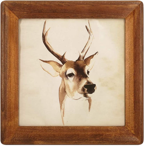 icheesday 10x10 Wooden Picture Frames, Rustic Square Photo Frame Made of Solid Wood and Plexiglass for Wall Hanging And Table Standing (Brown)