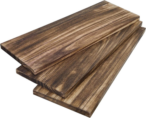Multifunction Unfinished Wood, Wood for Crafts, Signs, Wall Decorations, Wall Arts, Storage Shelves, 16.5" x 5.9" x 0.59", Set of 3, Carbonized Black, Blank Wood Signs for Front Door