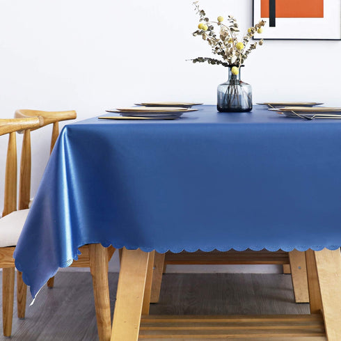 homing Heavy Duty Waterproof Vinyl Tablecloth 52 x 70 Inch Washable Table Clothes for Rectangle Tables, Thick Table Cover for Party, Holiday, Picnic, Outdoors, Royal Blue