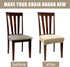 4 Pieces Chair Seat Covers Chair Slipcovers Dining Chair Covers Elastic Seat Protector Soft Stretch Slipcovers Removable Chair Protector Cover for Kitchen Dining Room Wedding (Beige)
