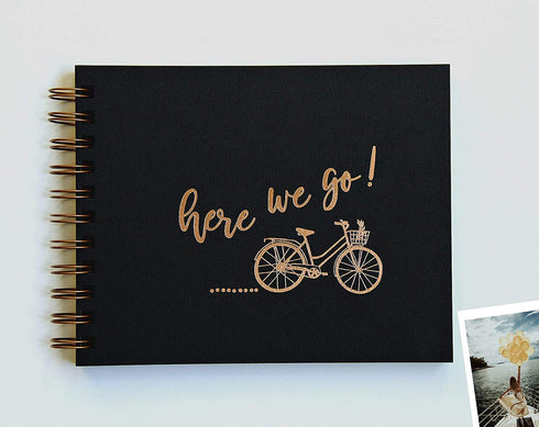 Scrapbook Album, Black Pages, Instax Mini Album, Rose Gold, 6"x7.5", 90 Pgs. Mini Scrapbook Album, Photo Album With Black Pages, Travel Scrapbook Album, Instax Guest Book, Mini Photo Album, Desk Album