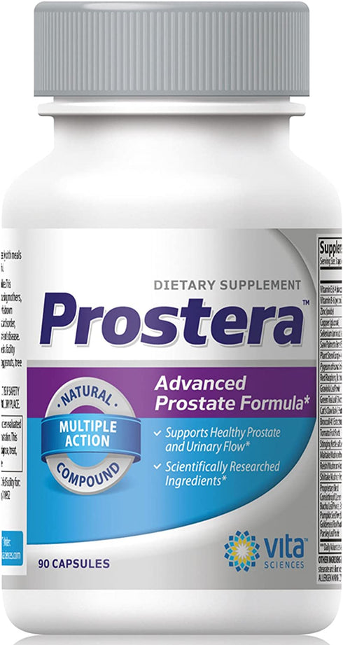 Vita Sciences Prostate Supplement for Men with Saw Palmetto, Multi Action Prostate Health Formula Mens Prostate Vitamin, Prostera | Urinary Bladder Control Prostate Supplements