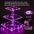 YestBuy 3 Tier Square Cupcake Stand - Premium Cupcake Holder - Acrylic Cupcake Tower Display - 3 Tier Acrylic Display for Pastry + LED Light String - Ideal for Weddings, Birthday Parties( Pink Light)