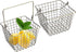 Yarlung 2 Pack Wire Storage Baskets, Small Hanging Metal Baskets Tote Farmhouse Decor Bin Organizer for Bathroom, Kitchen, Laundry Room, Removable Handle, Square, Bronze