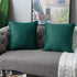 WLNUI Set of 2 Christmas Forest Green Pillow Covers 16x16 Inch Rustic Cute Pom Poms Decorative Throw Pillow Covers Square Cushion Case for Farmhouse Home Couch Sofa Decor