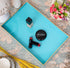 MAONAME Blue Serving Tray with Handles, Modern Decorative Tray for Coffee Table, Plastic Rectangular Tray for Ottoman, Bathroom, Decor, 15.75? x 10.2? x1.57