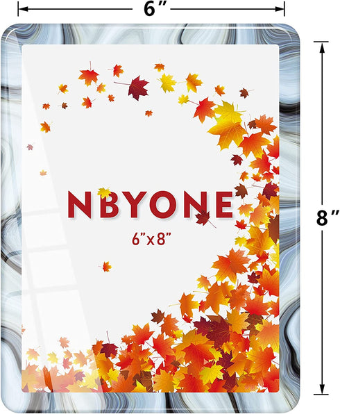 NBYONE 6X8 Picture frame,Real Glass photo frames for Wall Hanging or Table Top Home Decoration (6x8, Grey+white)