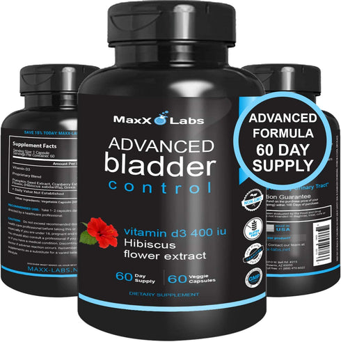 Advanced Bladder Control Pills for Women & Men - Helps Reduce Overactive Bladder & Leakage - Supports Urinary Tract (UTIs) - Potent Blend of Pumpkin Seed Extract, Cranberry, & Vitamin D3 - 60 ct