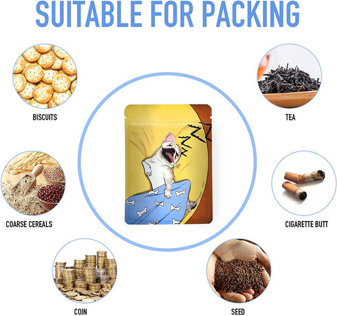 Smell Proof Mylar Bags丨3.5G Resealable Food Packaging Bag丨Aluminum Foil Ziplock Mylar Bags For Food Storage丨3.62x5 inch Yellow KGCCIZI (100)