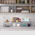 NEX Kitchen Shelf Organizer for Cabinet Counter Cupboard Pantry, Stackable & Expandable - Set of 2 - Silver