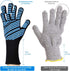 932„‰ Extreme Heat Resistant BBQ Gloves, Food Grade Kitchen Oven Mitts - Flexible Oven Gloves, Silicone Non-slip Cooking Hot Glove for Grilling, Baking (Blue, Palm Width 3.8 in)