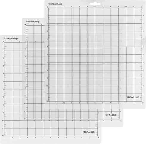 12x12 Cutting Mat for Cricut Maker 3/Maker/Explore 3/Air 2/Air/One(Standardgrip 3 Mats),REALIKE Gridded Adhesive Non-Slip Cut Mat Replacement Accessories Set for Craft Vinyl