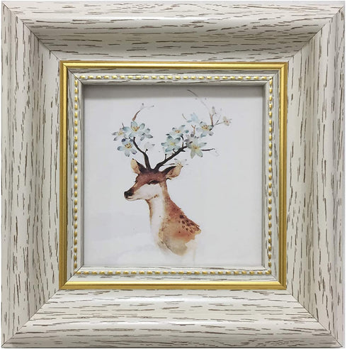 3.5x3.5 Picture Frame White (Cream Color) Square Photo Frame Desktop Display Mount on the wall. The front opening size 2.9x2.9. Plexiglass Panel (not Glass), Plastic Packaging (not Carton Packaging).