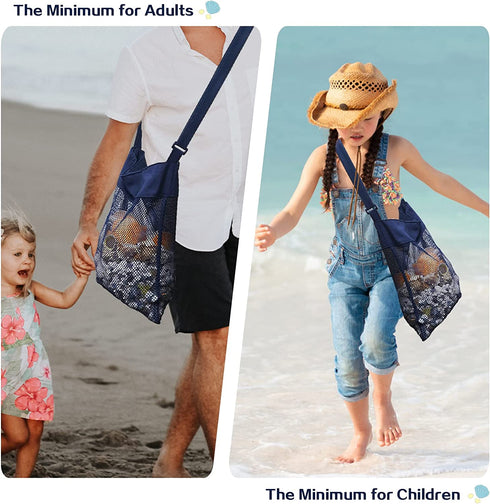 Rimobul Sand Away Beach Treasures Seashell Pocket Mesh Bags - Set of 4(Large)