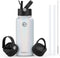 32 OZ Insulated Water Bottle with Straw & 3 Lids, Yoehka Vacuum Stainless Steel Thermos Mug, Double Wall Sweat-proof Sports Water Bottle to Keep Water Hot/Cold, with Cleaning Brush (Rainbow White)