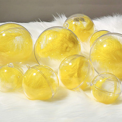 ZHMTang DIY Clear Plastic Christmas Fillable Balls, Acrylic Clear Plastic Ornaments Ball for Wedding, Party Decor (4.72''/120mm)