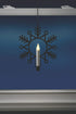 Xodus Innovations Battery Powered Metal Window Wreath with Warm White LED Flameless Candle Light, Black and White, CW1500A